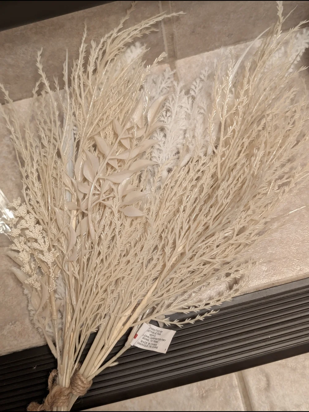 Neutral Dried Floral Bundle with Green Eucalyptus Stems